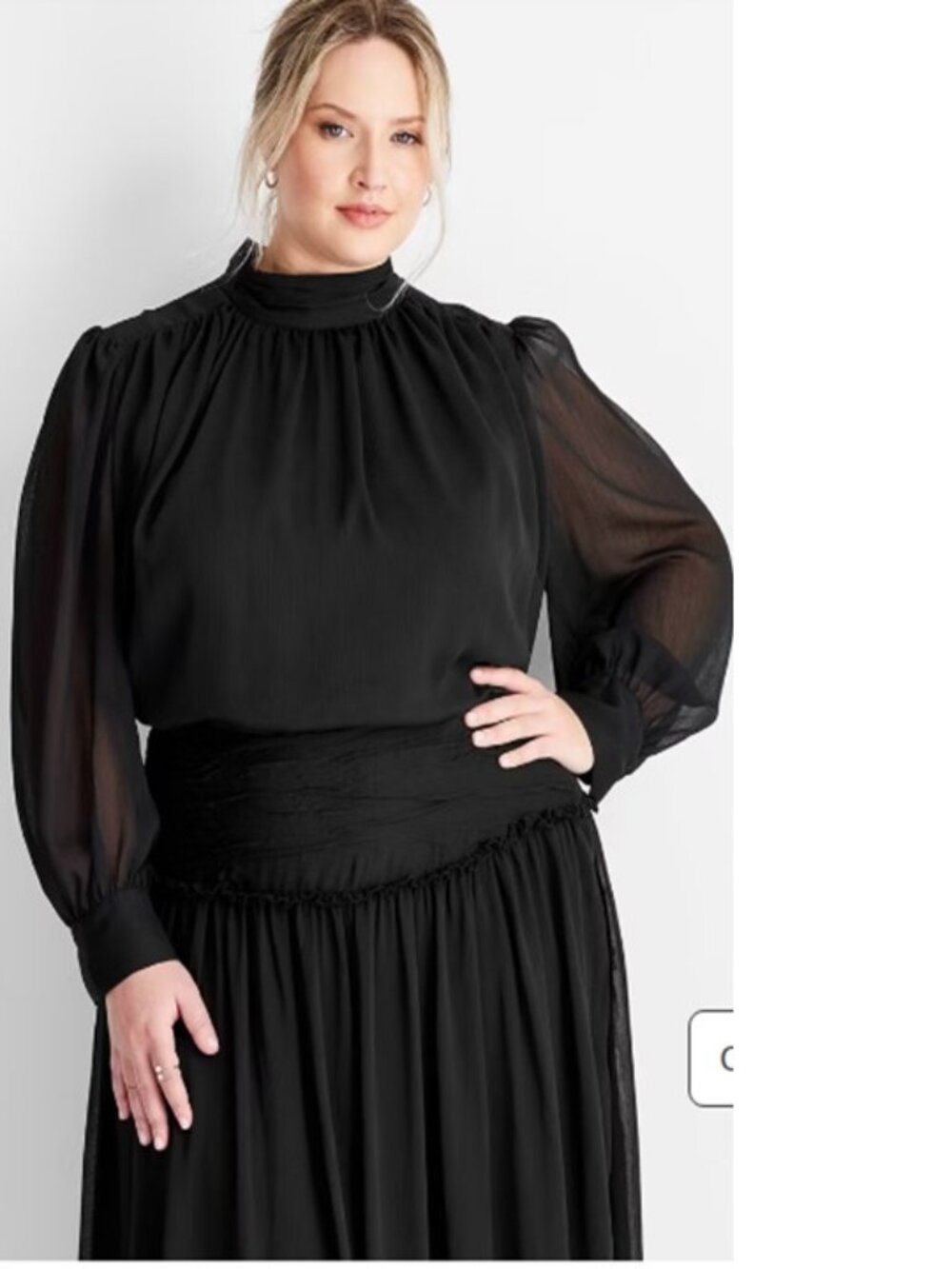 Future Collective Women's Long Sleeve Fully Lined Crinkle Blouse Size XXL NWT